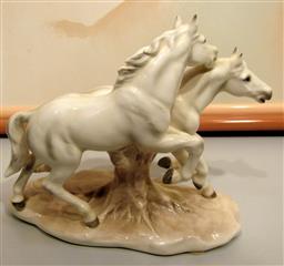 PAIR ECHT ALTMAN PROCELAIN GALLOPING HORSES - ONE PAIR 8